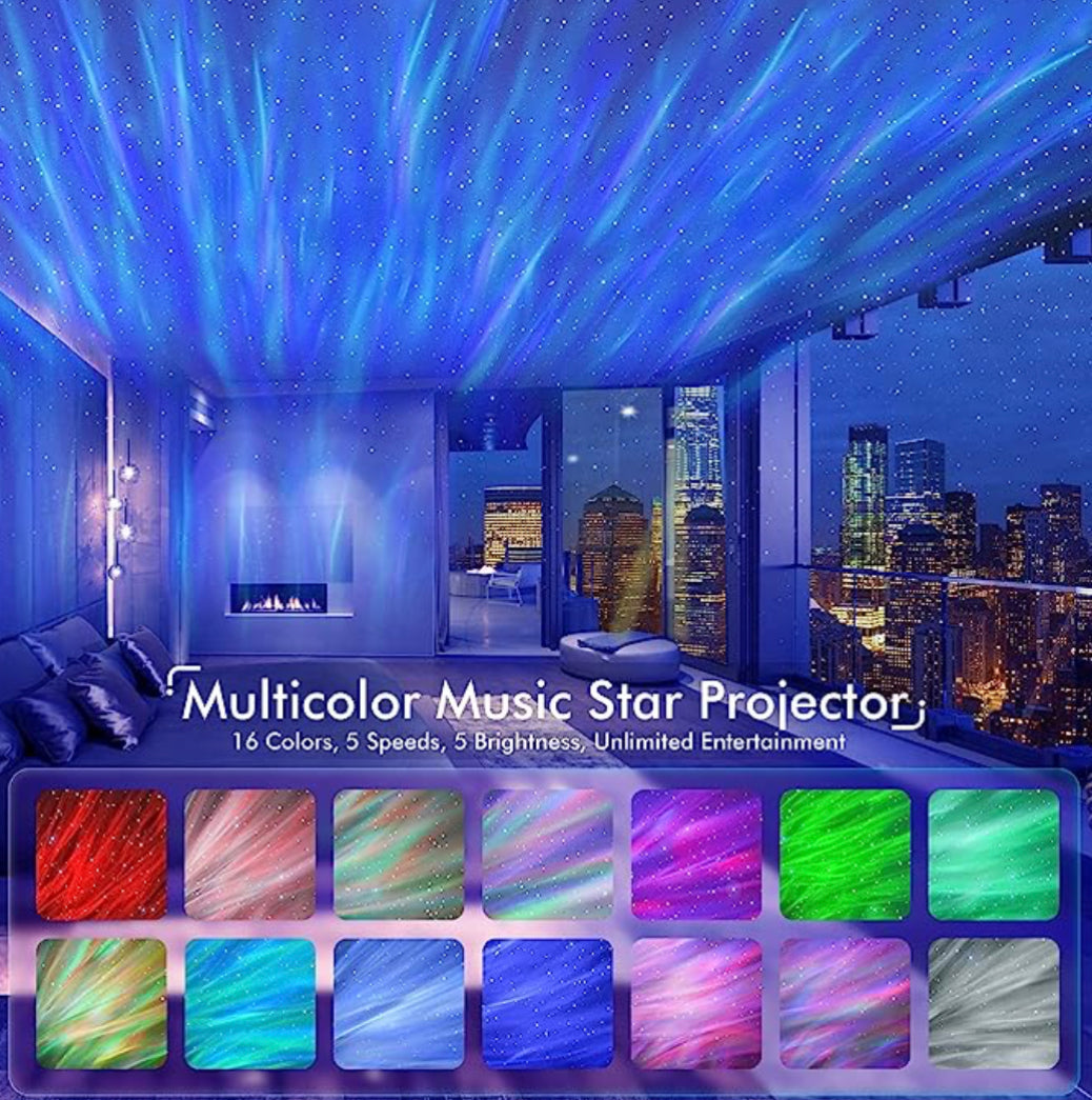 (One Time Deal) Rossetta Star Projector, Galaxy Projector for Bedroom, Bluetooth Speaker and White Noise Aurora Projector