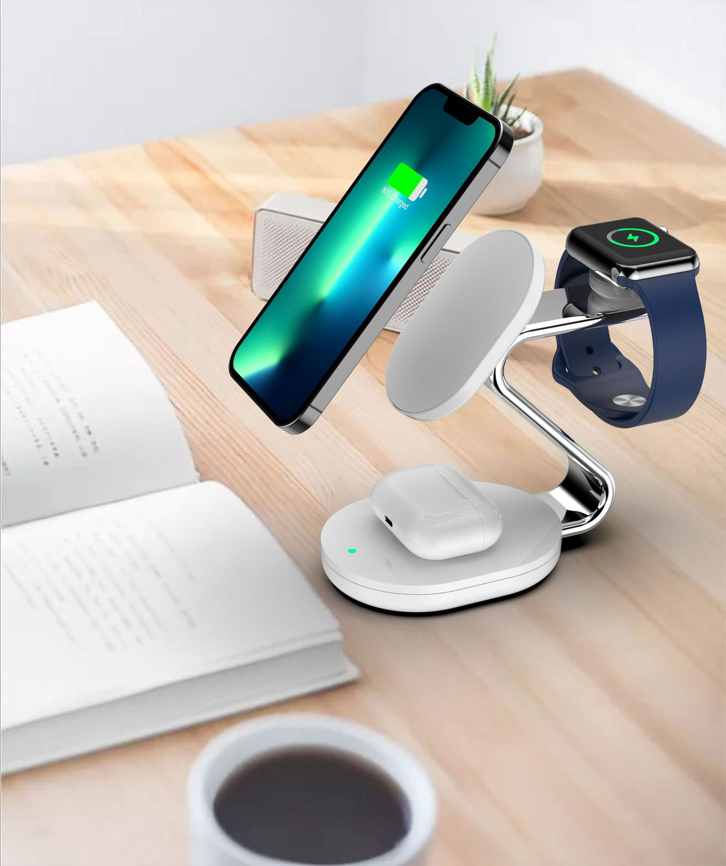 Magnetic Wireless Charger Dock | LED Light | Fast Charging