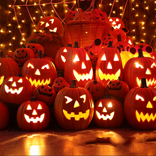 Halloween Pumpkin Lantern Scene Decor: Spooky Props